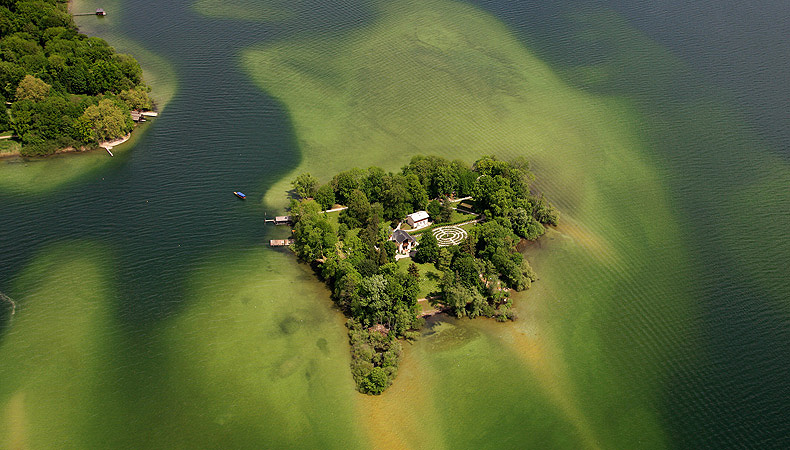 Rose Island, aerial view