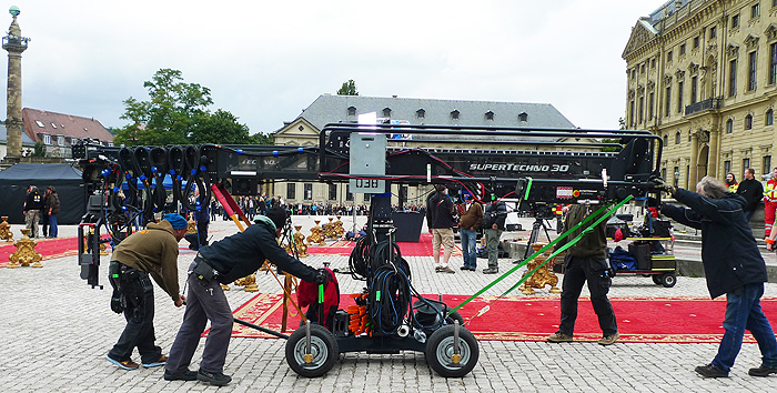 Bild: Dreharbeiten auf dem Residenzplatz in Würzburg