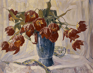 Bild: "Rote Tulpen", Gemälde von Anna Sophie Gasteiger