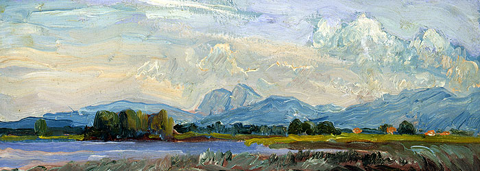 Bild: Gemälde "Sonniger Morgen", Julius Exter